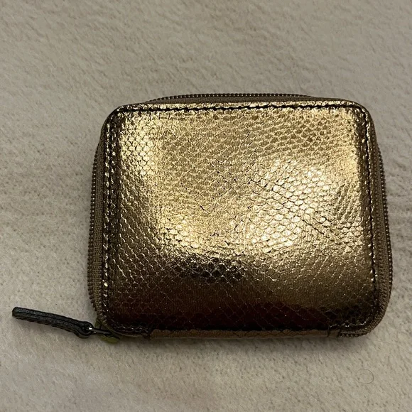 Gucci Gold Python Compact Coin Case Wallet - Picture 2 of 9